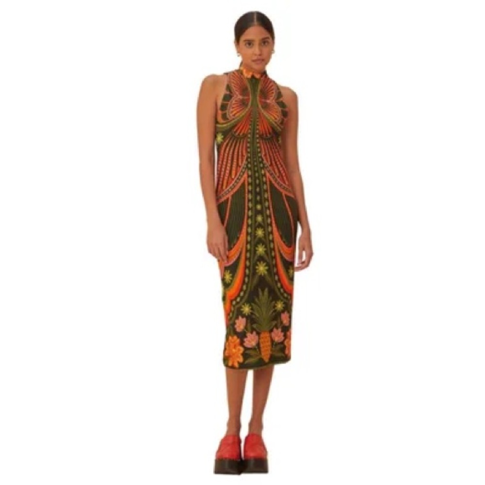 FARM RIO - Midi Pattern Doce Voo Dress